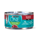 Purina ONE Natural, High Protein, Grain Free Pate Wet Cat Food, Beef Recipe - (24) 3 oz. Pull